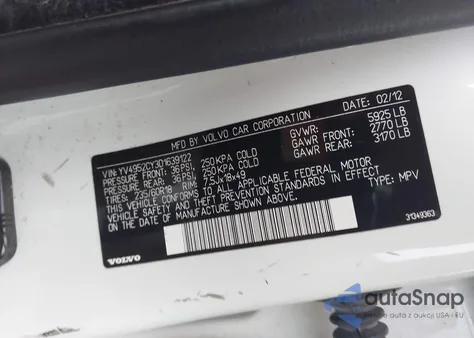 2013 Volvo Xc90 3.2/3.2 Platinum/3.2 Premier Plus из США, поврежденный, VIN YV4952CY3D1639122